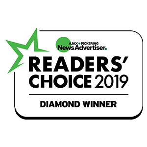 Ajax/Pickering News Advertiser 2019 Readers' Choice - Rank: Diamond, Winner Badge